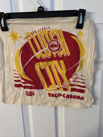 Houston Rockets  1994 clutch city taco cabana napkin towel Olajuwon NBA FINALS Cover