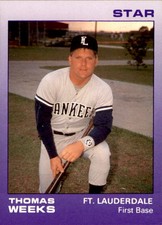 1988 Ft. Lauderdale Yankees Star #24 Thomas Weeks Riverside California CA Card