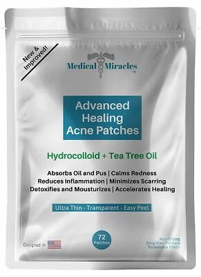 Medical Miracles Acne Pimple Patch - Tea Tree & Hydrocolloid 72 patches - Image 1 of 4
