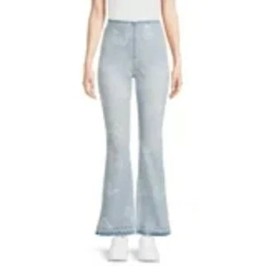 NB Light Wash Butterfly y2K inspired Print Flare Jeans XXL - Picture 1 of 7