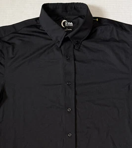 ZYIA Active - Men's Black Long Sleeve Stretch Button Shirt - Size Large - Picture 1 of 7
