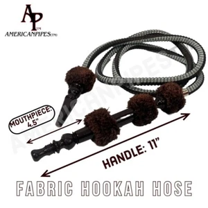72 Inches Long Egyptian Style Hookah Hose With A Large Wooden Handle & Grommet - Picture 1 of 2