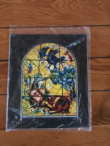 Estate Made in Israel Small Wood Faux Cathedral Church Window Wall Hanging Cover