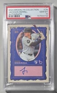 Jackson Merrill Rookie Auto 2024 Topps Brooklyn Collection /99 PSA 10 sur carte RC - Photo 1 sur 3