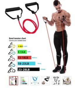 5 Levels Resistance Bands Handles Elastic Fitness Exercise home workout - Picture 1 of 12
