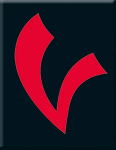 Vespa Emblem Kaskade Aufkleber Logo V-rot-schwarz - Bild 1 von 2