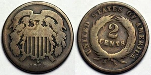 1864 Two Cent Piece - Picture 1 of 1