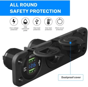 Dual USB Port Car Cigarette Lighter Socket Car 12V Charger Power Adapter Outlet - Picture 1 of 12