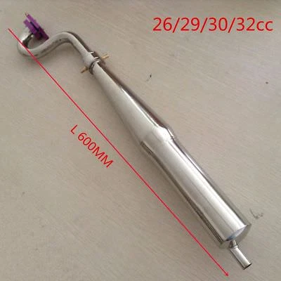 Tubo de escape de acero inoxidable sintonizado para barco de radiocontrol con motor Zenoah 26/29/30/32cc Foto 1 de 4