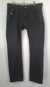 Rusty Size 32 Black Pinstripe Pants Y2K Retro 100% Cotton - Picture 1 of 8