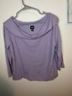 Eileen fisher Off The Shoulder Purple 100% wool Top Size Large women’s