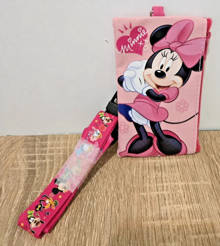 PINK Minnie Mouse Lanyard w/ Disney Licensed Zipper Wallet Pouch ID Badge Holder - Image 1 of 4