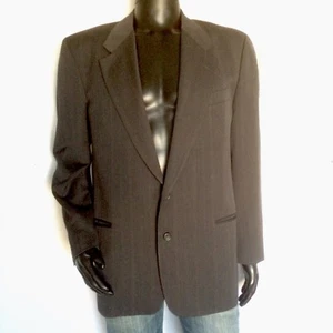 Valentino Uomo Mens Suit Jacket Size 42 R Gray Virgin Wool Striped Blazer Italy - Picture 1 of 10