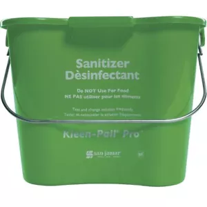 San Jamar 6 qt Green Plastic Kleen-PailCleaning Bucket - 8 1/4L x 8 1/4W x 7 - Picture 1 of 5