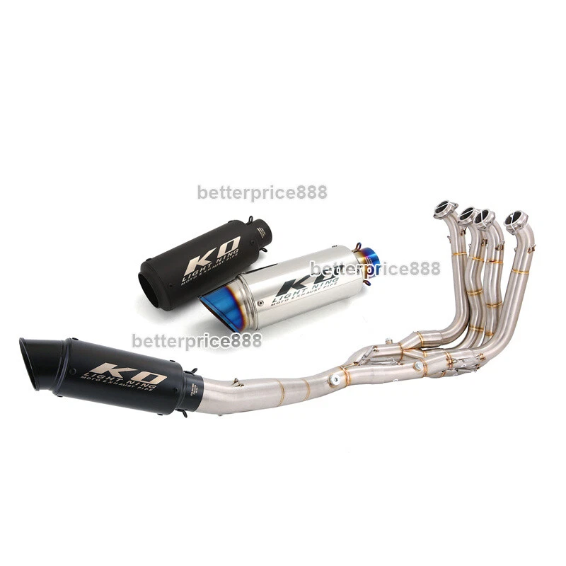 For BMW S1000RR S1000R Full Exhaust System Link Pipe Headers With Muffler Tips - Image 1 of 4