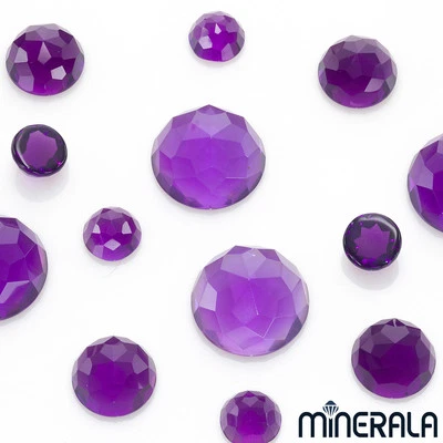 PURPLE HYDROTHERMAL AMETHYST GEMSTONE ROUND SHAPE ROSE CUT VARIOUS SIZES WP0006C - Image 1 of 3