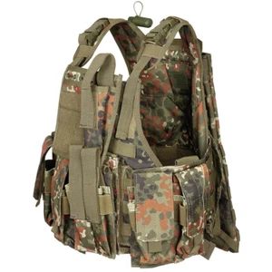 Weste Tactical Combat Ranger Einsatzweste Molle Bw German Flecktarn m Taschen - Bild 1 von 3