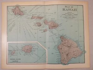 1901 Antique Map   /  HAWAII - Picture 1 of 1