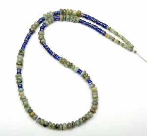 Natural Labradorite & Lapis Lazuli1 18 Inch Strand 6-8 MM Smooth Rondelle Beads - Picture 1 of 4