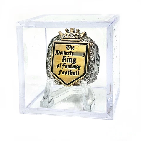 MOTHERF***ING KING of FANTASY FOOTBALL Championship Ring + Case 2022 2021 20 19 Cover