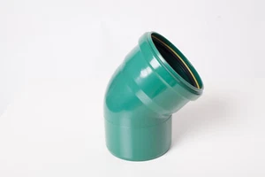 10x KG Bogen 45° DN160 Grün SN10 Abflussrohr Kanalrohr Abwasserrohr KGB Bögen - Bild 1 von 1