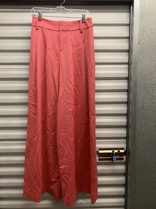 NWT Alice and Olivia High Waist Wide Leg Pants Rose Color 98% Wool Size 6 - Picture 1 of 13