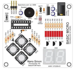 Nano 18 Simon Board 7 Seg LED Display LED's Buzzer 4 way Keypad LDR Multiplexing - Picture 1 of 1