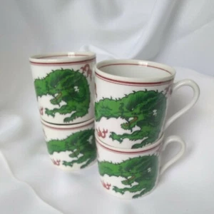 RARE Horchow Collection Set of 4 Demitasse/Espresso Cups. Green Dragon. - Picture 1 of 9