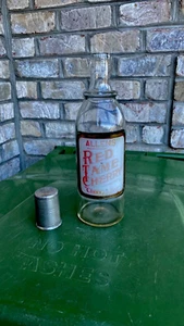 ALLEN's RED TAME CHERRY SODA SYRUP LABEL UNDER GLASS BOTTLE (EXTREMELY RARE! ) - Picture 1 of 12