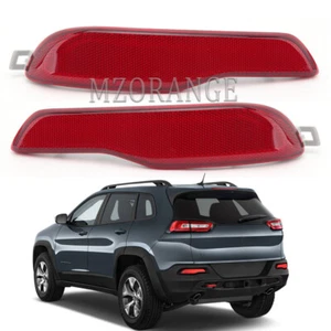 Pair Left&Right Rear Bumper Light Reflector For JEEP Cherokee 2014-15 16 17 2018 - Picture 1 of 12