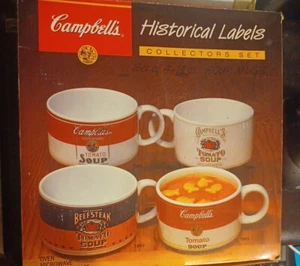 Campbells Historical Labels Soup Mugs Collectors Set of 4 Vintage 1994 - Picture 1 of 4