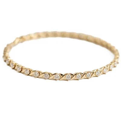 10K Yellow Gold Moissanite Tennis Bracelet, VVS1/D-Color, 3MM Stones, KD020 - Image 1 of 4