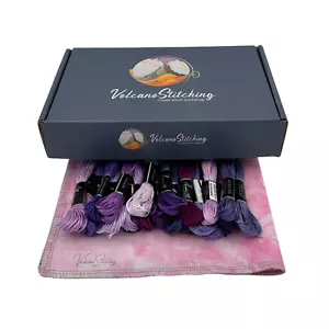 VolcanoStitching Shades of Purple Embroidery Thread and Fabric Set - Picture 1 of 7