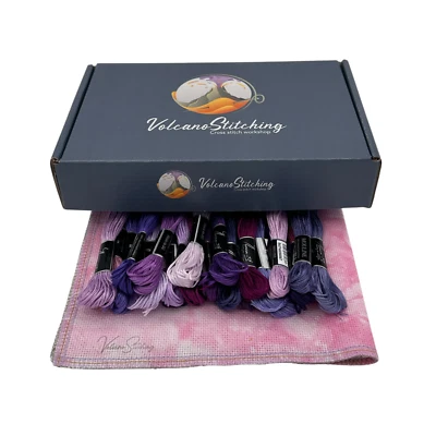VolcanoStitching Shades of Purple Embroidery Thread and Fabric Set - Image 1 of 4