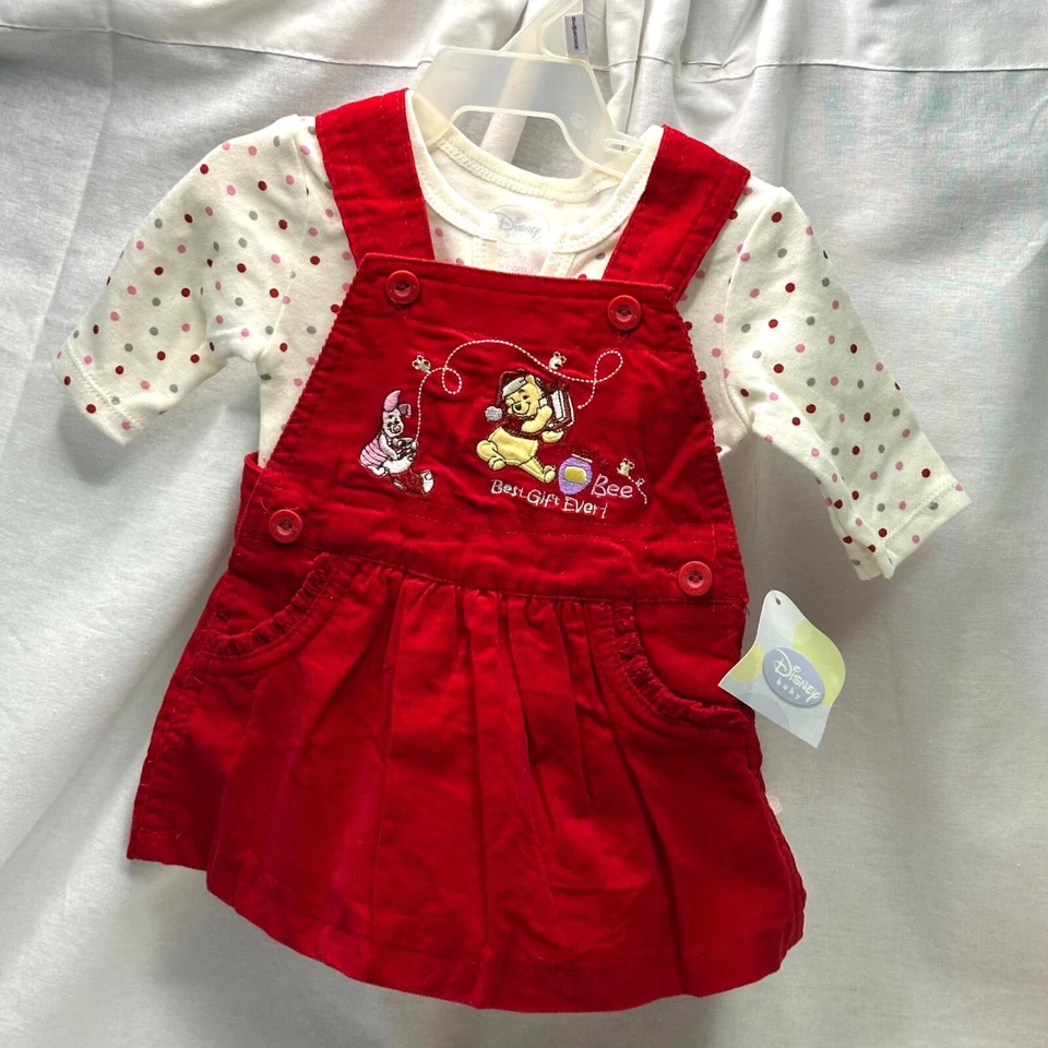 WDW Disney Baby Winnie the Pooh Christmas Cuddles Newborn Dress Jumper Set NwT - Image 1 of 4
