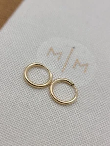 Made by Mary 16mm Mini Live In Hoop Earrings 14k Gold Filled - Picture 1 of 2