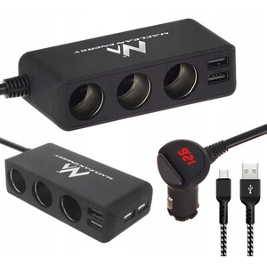 Rozdzielacz zapalniczki Maclean woltomierz USB-C 120W - Zdjęcie 1 z 10
