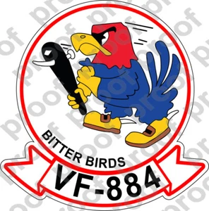 STICKER USN VF 884 BITTER BIRDS - Picture 1 of 1