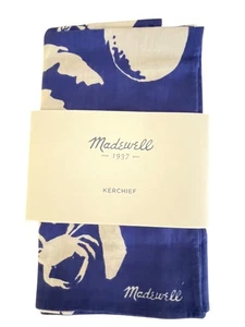 Madewell Bandana Kerchuch Schal blau Hummer Ananas Krebse Fisch maritim Neu mit Etikett - Bild 1 von 9
