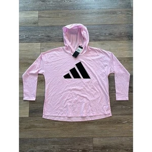 NWT Adidas Big Kids Long Sleeve Hooded Tee - Size XL - Light Purple - Picture 1 of 4
