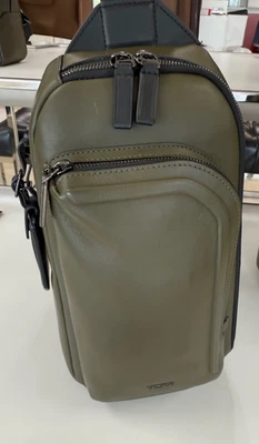 NEW Tumi Harrison GREGORY Sling Crossbody Bag Backpack - OLIVE GREEN LEATHER❗️ - Image 1 of 4