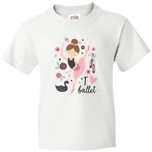 Inktastic Ballerina I Love Ballet Dance Youth T-Shirt Dancer Toe Clothing Tee - Picture 1 of 1