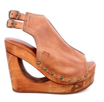 NIB Bed-Stu Tan Rustic Imelda Open Toe Cutout Wood Heel Sandals Shoes 8.5  $230 - Image 1 of 4