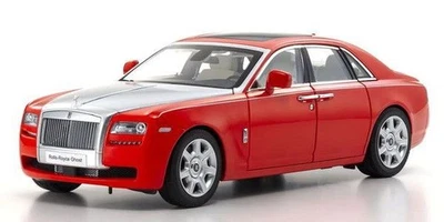 Kyosho Originale 1/18 Rolls Royce Ghost Rosso/Argento Diecast Mini Car Ks08802Rs - Immagine 1 di 4