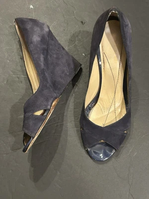 Zapatos de salón KATE SPADE NEW YORK para mujer azul gamuza cuero copa cuña talla 8 Foto 1 de 4