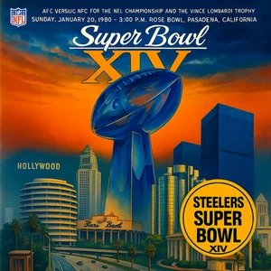 1980 Super Bowl XIV Program Steelers vs Rams Rose Bowl NFL Vintage Magazine - Picture 1 of 6