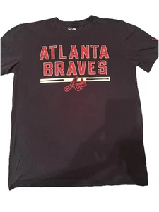 Atlanta Braves T-Shirt Navy Blue Short Sleeve Baseball Fan Apparel men’s Medium - Picture 1 of 6