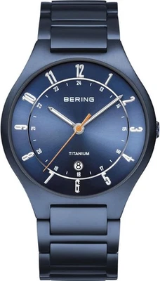 Reloj Bering Time Hombre Cuarzo Titanio Azul Oscuro Esfera Shunray 11739-797 Foto 1 de 4