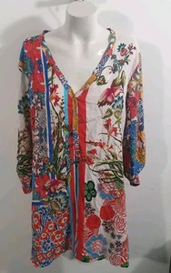 Lulalife Floral Tunic Top Blouse Sz S - Picture 1 of 6