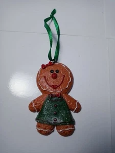 Gingerbread Cookie Girl Resin Christmas Ornament 3" - Picture 1 of 2